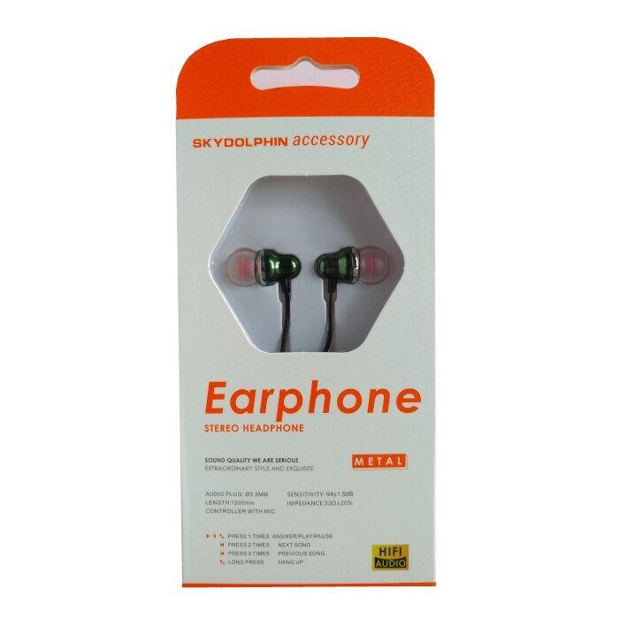 Casti cu microfon, SkyDolphin, SR02, Verde