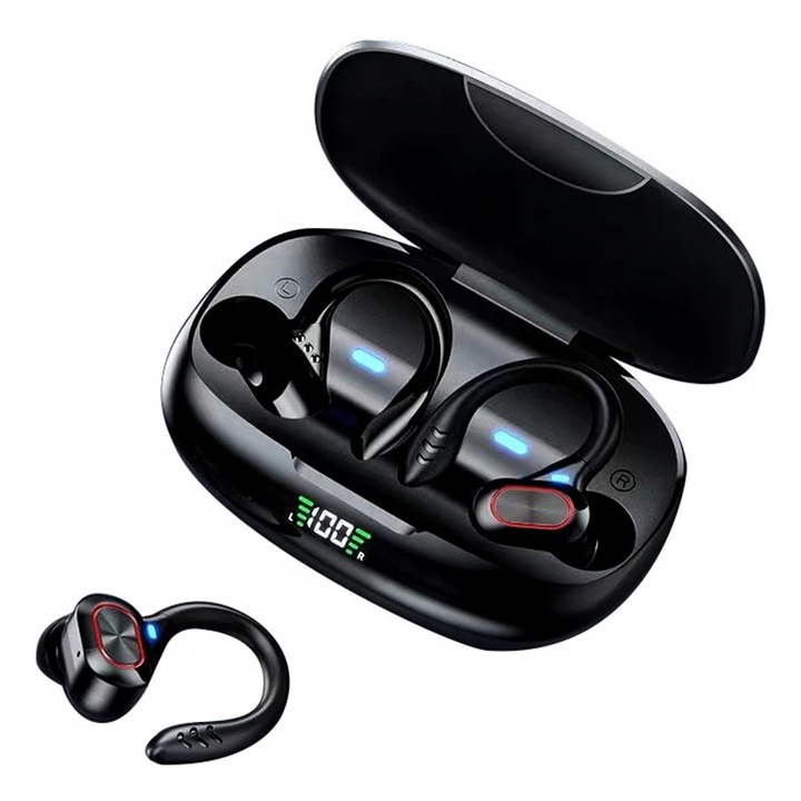 Безжични слушалки MaGeCa S730, Bluetooth 5.0, водоустойчиви, идеални за спорт, цифров дисплей, сензорно управление