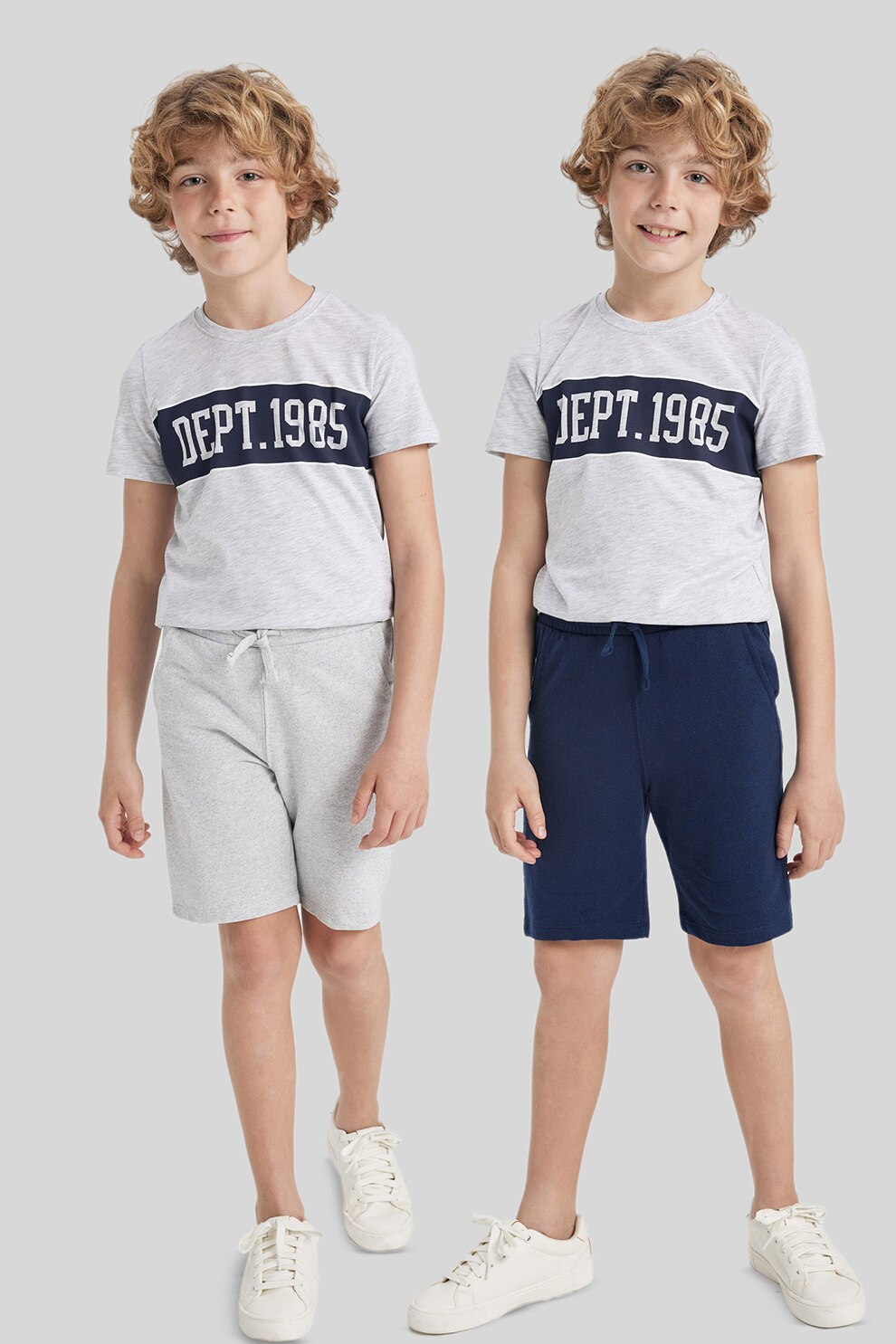 DeFacto, Set de pantaloni scurti din amestec de bumbac - 2 perechi