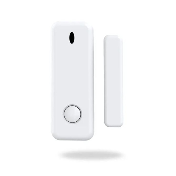 Senzor de usa/fereastra PST, wireless, frecventa 433Mhz, functioneaza integrat cu un Hub/Sirena Tuya Smart/SmartLife, cod de invatare 1527, alb
