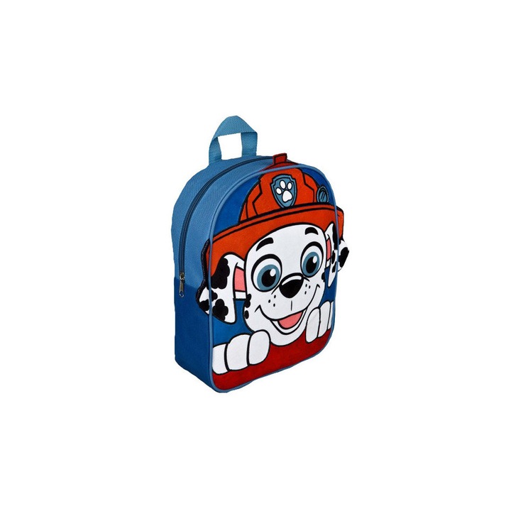 Ghiozdan velur, Marshall, albastru, 31 x 8 x 25 cm