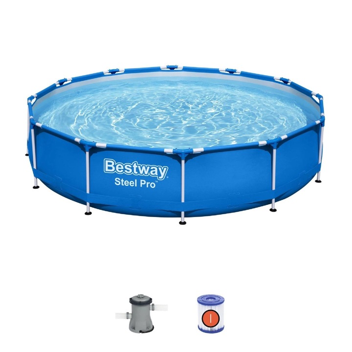 Piscina cu cadru metalic Steel Pro, Ø 366 cm, H 76 cm, capacitate 6.47 m³