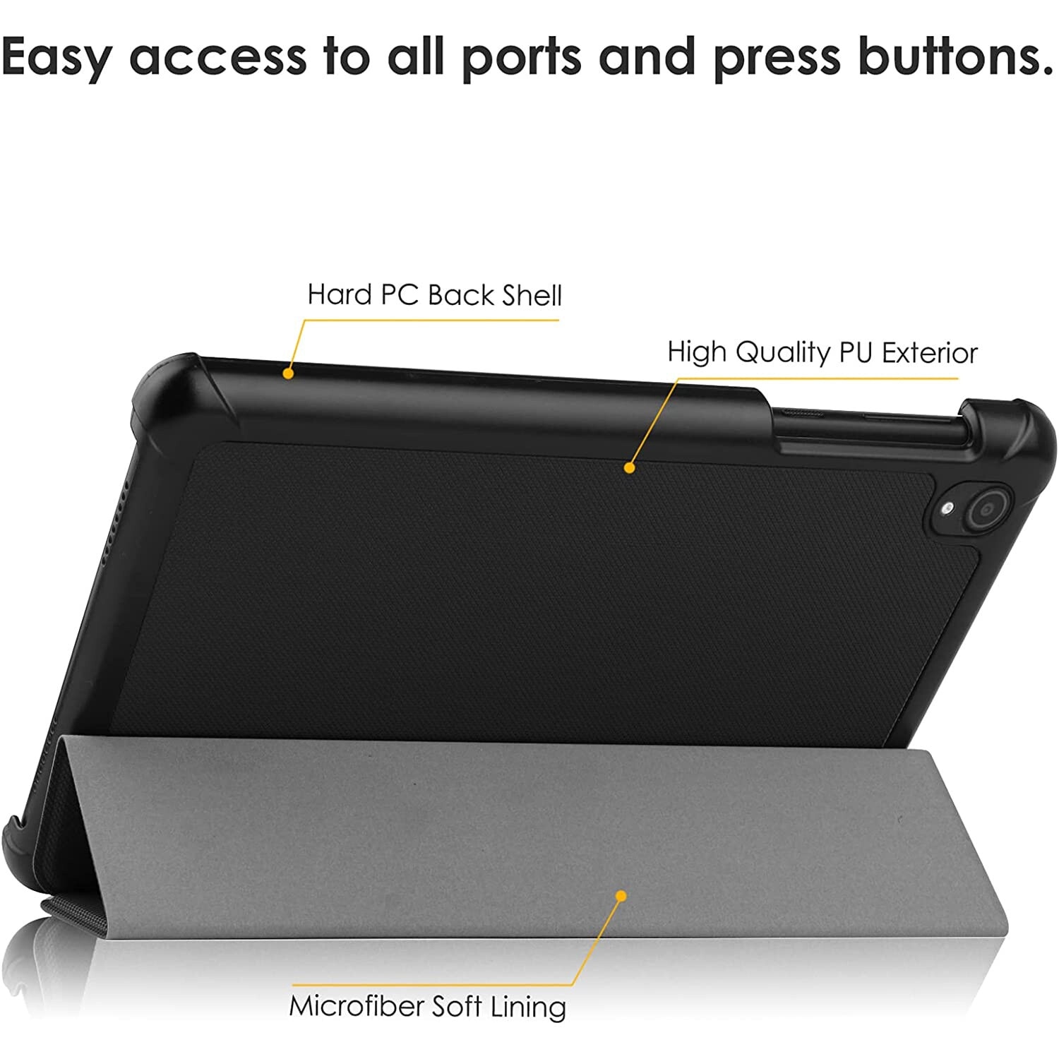 Husa Slim Sigloo, Smart Cover, Trifold, pentru tableta Nokia T21 2022, 10,4inch, model Simple Black