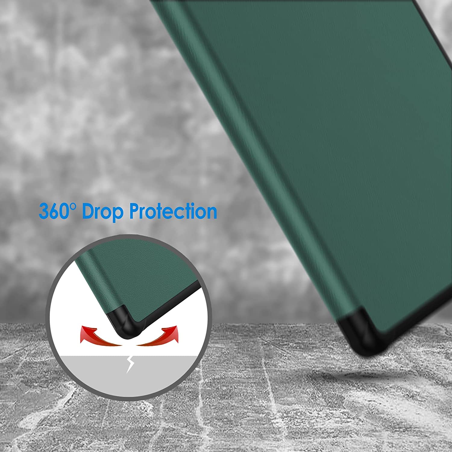 Husa Slim Sigloo, Smart Cover, Trifold, pentru tableta Samsung Galaxy Tab S6 Lite/P610 2022, 10.4inch, model Pine Green