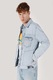 COLIN'S, Jacheta din denim cu detalii cusute, Albastru glaciar