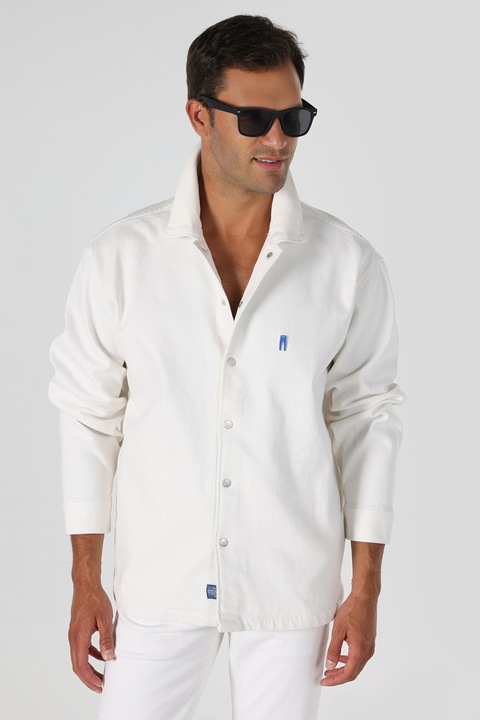 COLIN'S, Jacheta din denim cu nasturi, Alb murdar