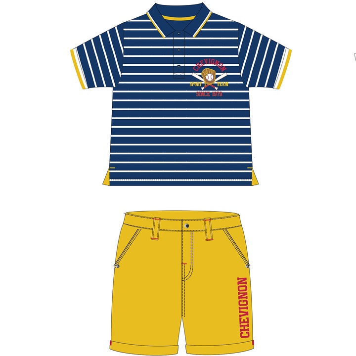 Compleu baieti galben Chevignon, Albastru