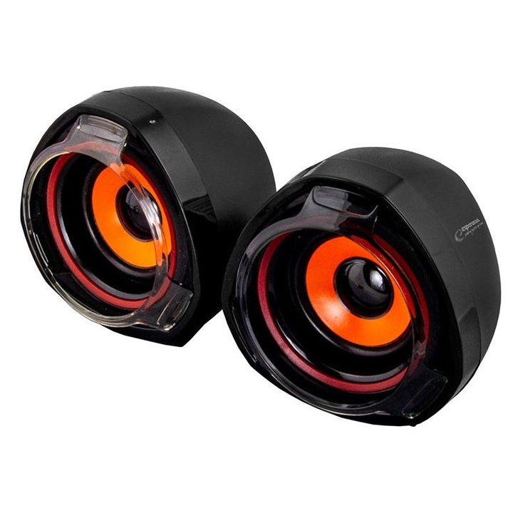 Set 2 Boxe PC, Esperanza, USB 2.0, Negru