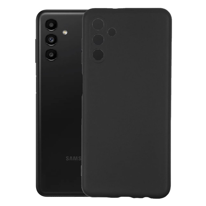 Защитен калъф, кадифена вътрешност, съвместим със Samsung Galaxy A13 5G / A04s, FONIX BloomShield, силикон, повдигнати ръбове, тънък, черен