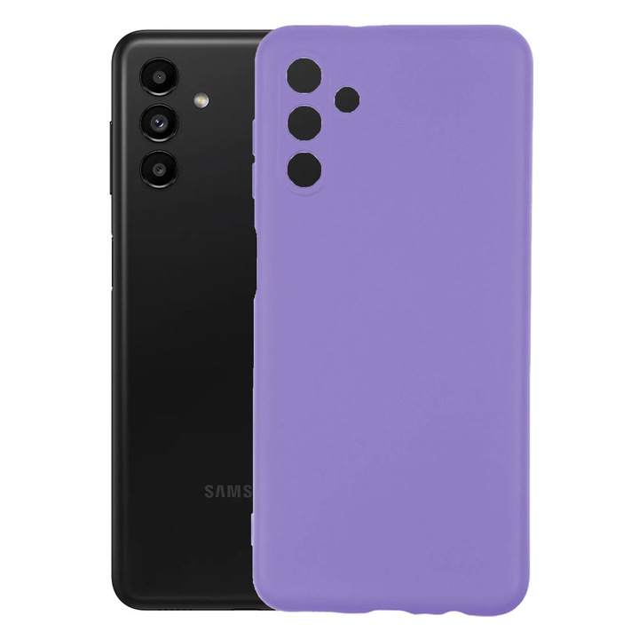 Защитен калъф, кадифена вътрешност, съвместим с Samsung Galaxy A13 5G / A04s, FONIX BloomShield, силикон, повдигнати ръбове, тънък, лилав