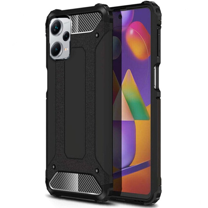 Защитен калъф Shield за Xiaomi Redmi Note 12 Pro, Poco X5 Pro, Army Optim Protection, Carbon Armor, Ultra Durable, Hybrid Armor, Черен