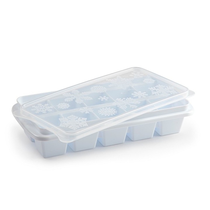 Тава за 10 големи кубчета лед, с капак, пластмасова, 13 х 26 х 5,5 см, Arctic, Happymax