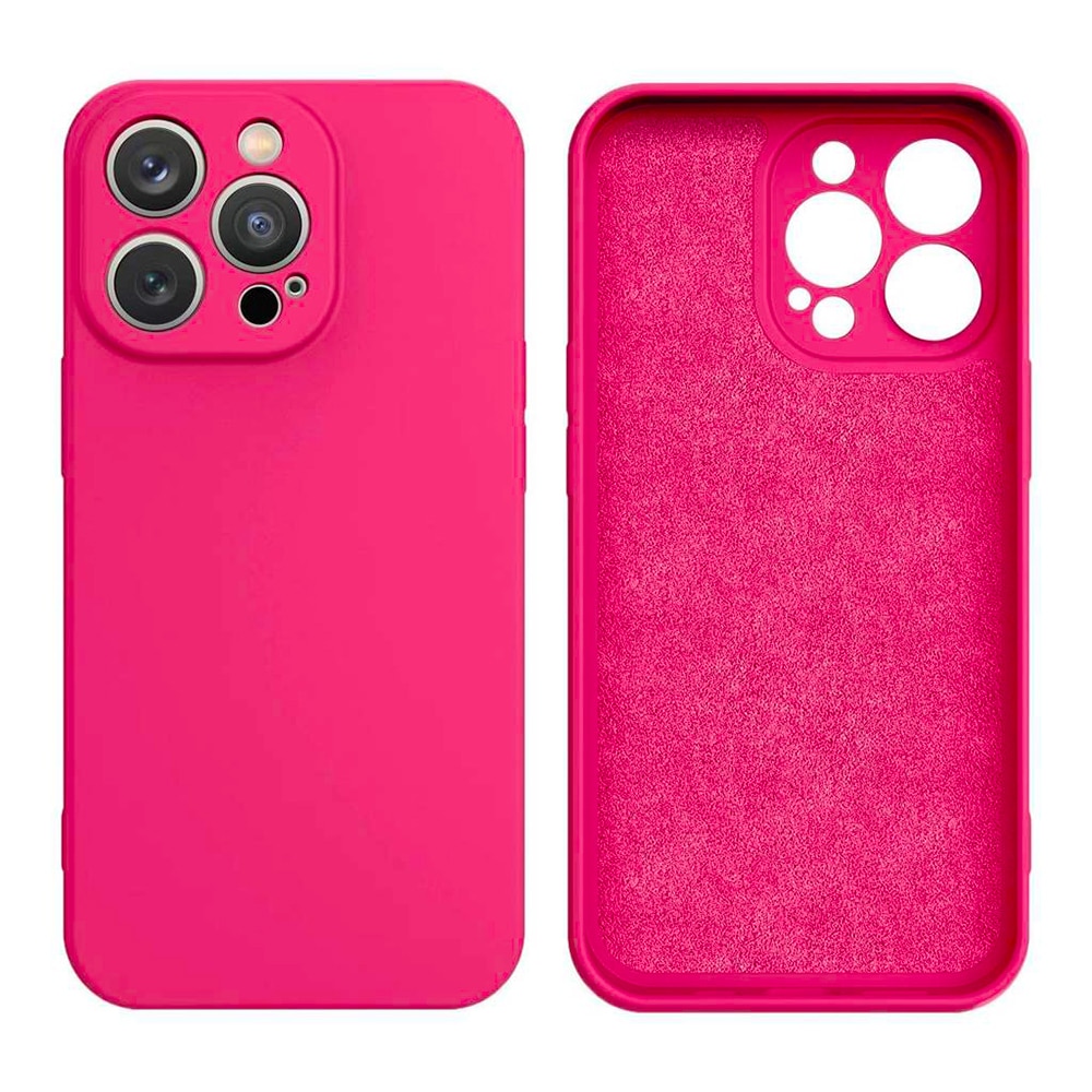 Husa Silicon Jelly G-Tech Liquid, Compatibil cu Apple iPhone 14 Pro Max, Protectie la Camera, din silicon, Microfibra in Interior, Fucsia