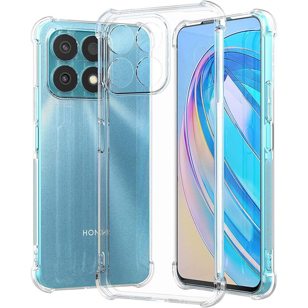 Husa compatibila cu Honor X8a, Protectie antisoc, Silicon Ultra Slim High Tech, Crystal Clear