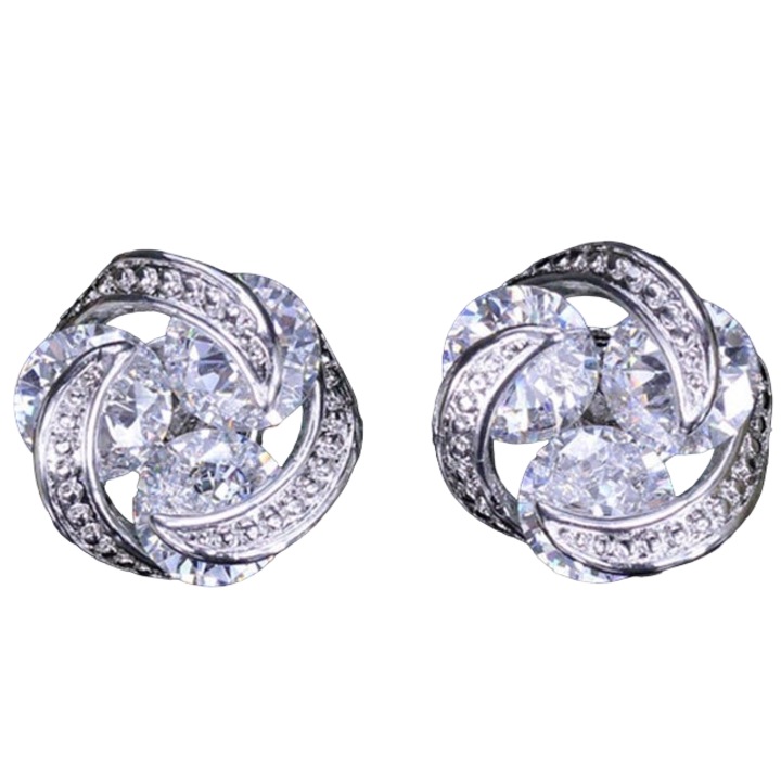 Leia fülbevaló, ezüst/kristály, fém ötvözet