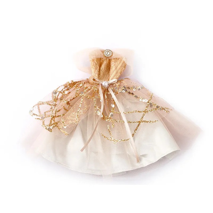 Rochie papusa din tull cu paiete, TAKUMI, Mildred, Nude, + 3 ani