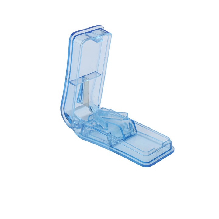 Уред за рязане или смачкване на лекарства Flippy, нетоксичен материал, преносим, син