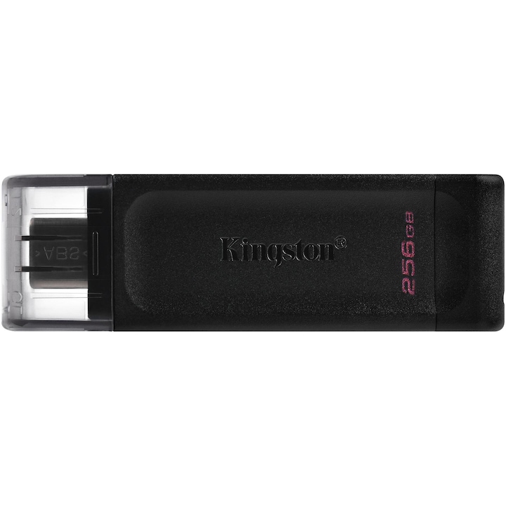 Kingston DataTraveler 70 USB memória, 256 GB, USB-C 3.2, Gen 1, fekete
