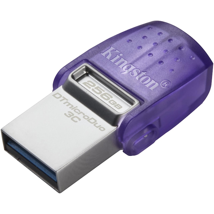 Kingston DataTraveler microDuo 3C USB memória, 256 GB, 200 MB/s, kettős USB-A + USB-C