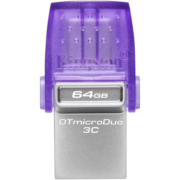 Kingston DataTraveler microDuo 3C USB memória, 64 GB, 200 MB/s, kettős USB-A + USB-C