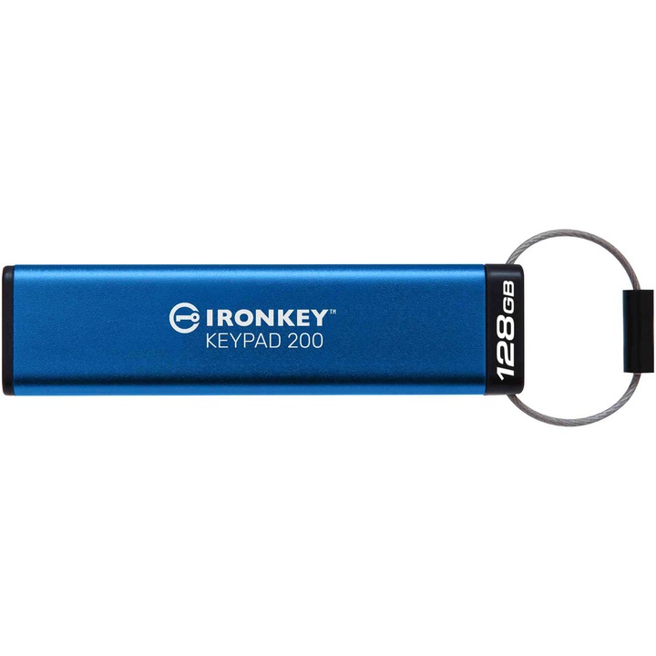 USB Flash памет Kingston 128GB IronKey Keypad 200, FIPS 140-3 Lvl 3 (Pending) AES-256 Encrypted