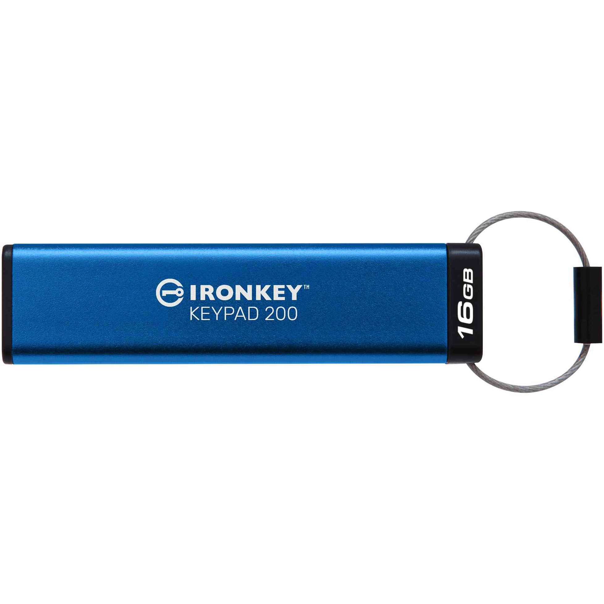 Memorie USB Kingston 16GB IronKey Keypad 200, FIPS 140-3 Lvl 3 (Pending) AES-256 Encrypted