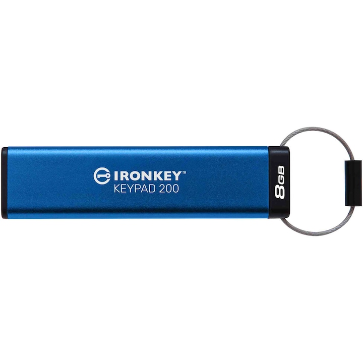 USB Flash памет Kingston 8GB IronKey Keypad 200, FIPS 140-3 Lvl 3 (Pending) AES-256 Encrypted