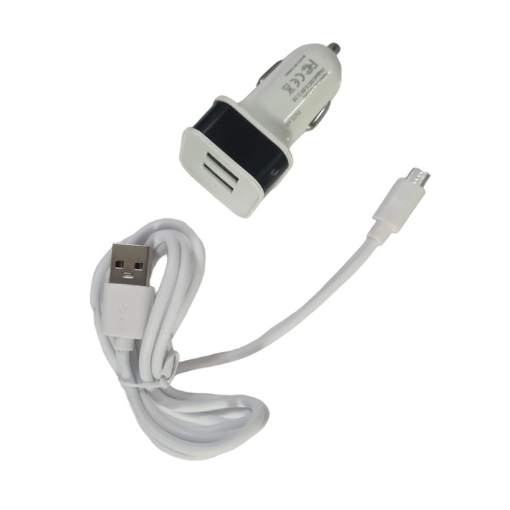 Autós töltő készlet és microusb adatkábel, 3.4A, 1m.077993