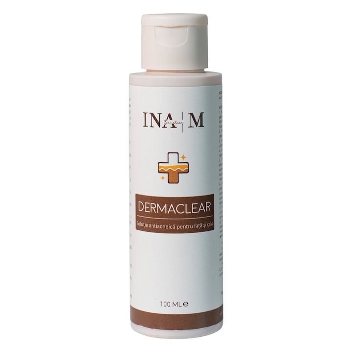 Solutie Antiacneica fata si gat DERMACLEAR INA M Cosmetics, 100 ml