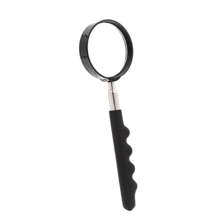 Lupa de mana extensibila, negru, cu un diametru de 6 cm