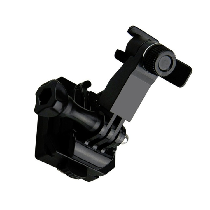 Fekete NVG X16 Type M okostelefon-tartó, a sisakra rögzítve