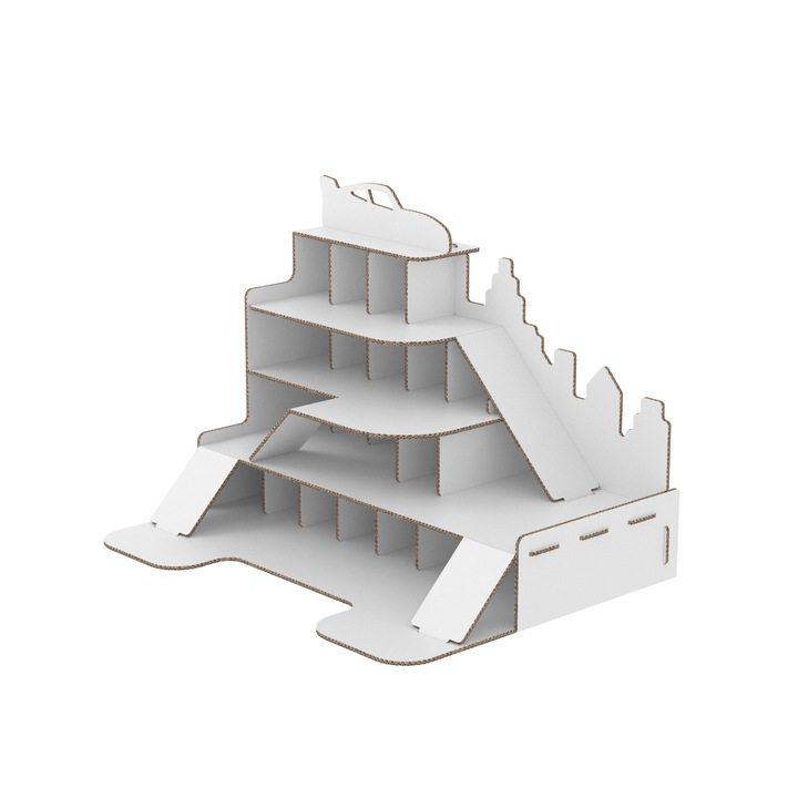 Casuta din carton de pictat si colorat, Parcare pentru masinute, 615x890x650 mm