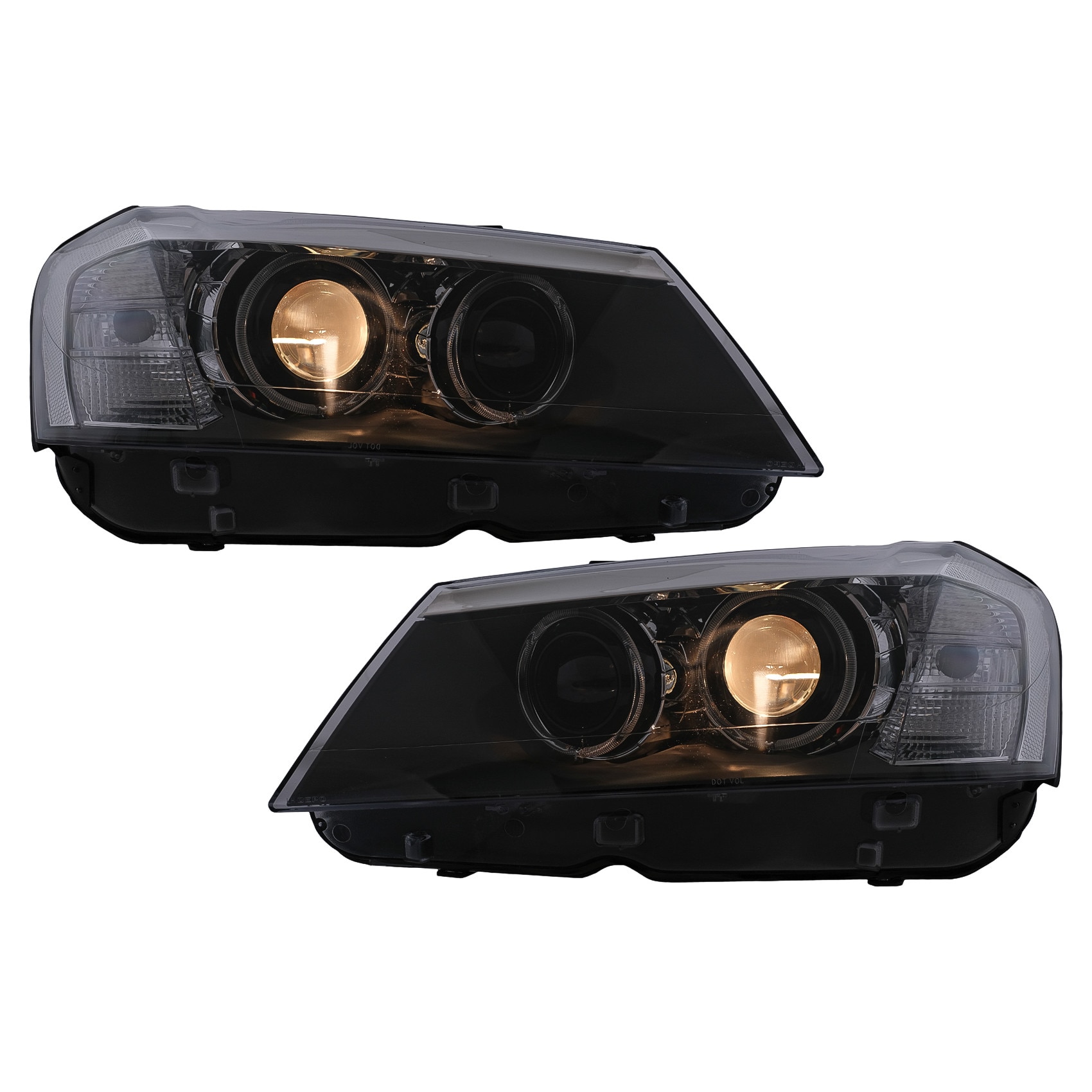 Faruri Led Angel Eyes Compatibil Cu Bmw X F Suv Negru