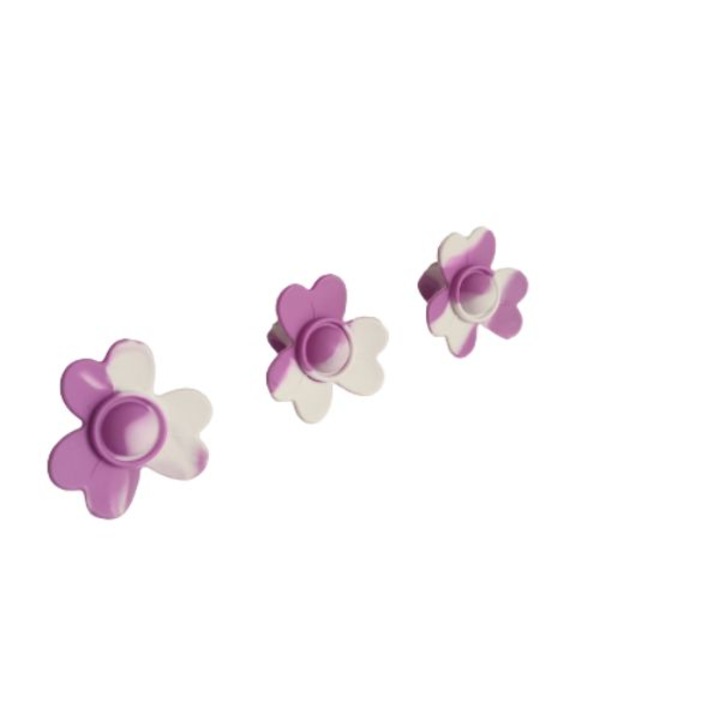 Set de 3 inele din silicon, Pop It Now and Flip It, Mov/Alb, + 3 ani