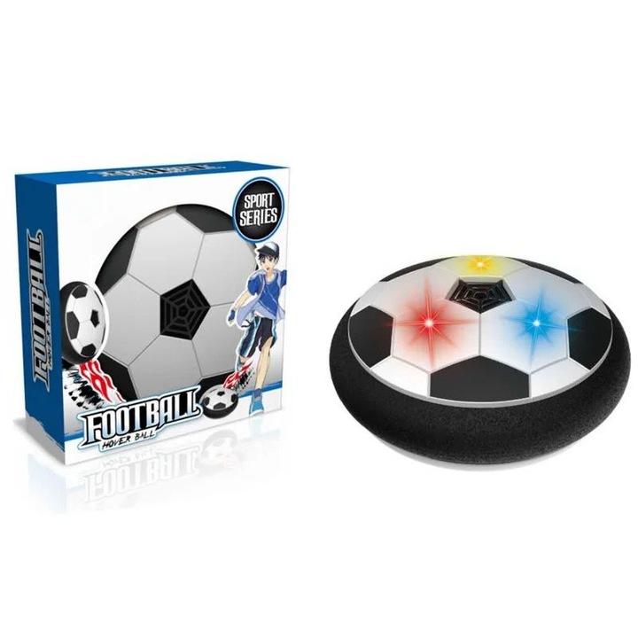 Minge plutitoare pentru fotbal de interior cu lumini, Alb/Negru