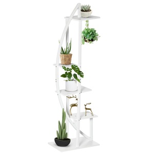 Suport pentru plante cu 5 niveluri Scara in forma de jumatate de luna Suport pentru ghivece Raft pentru interior, exterior