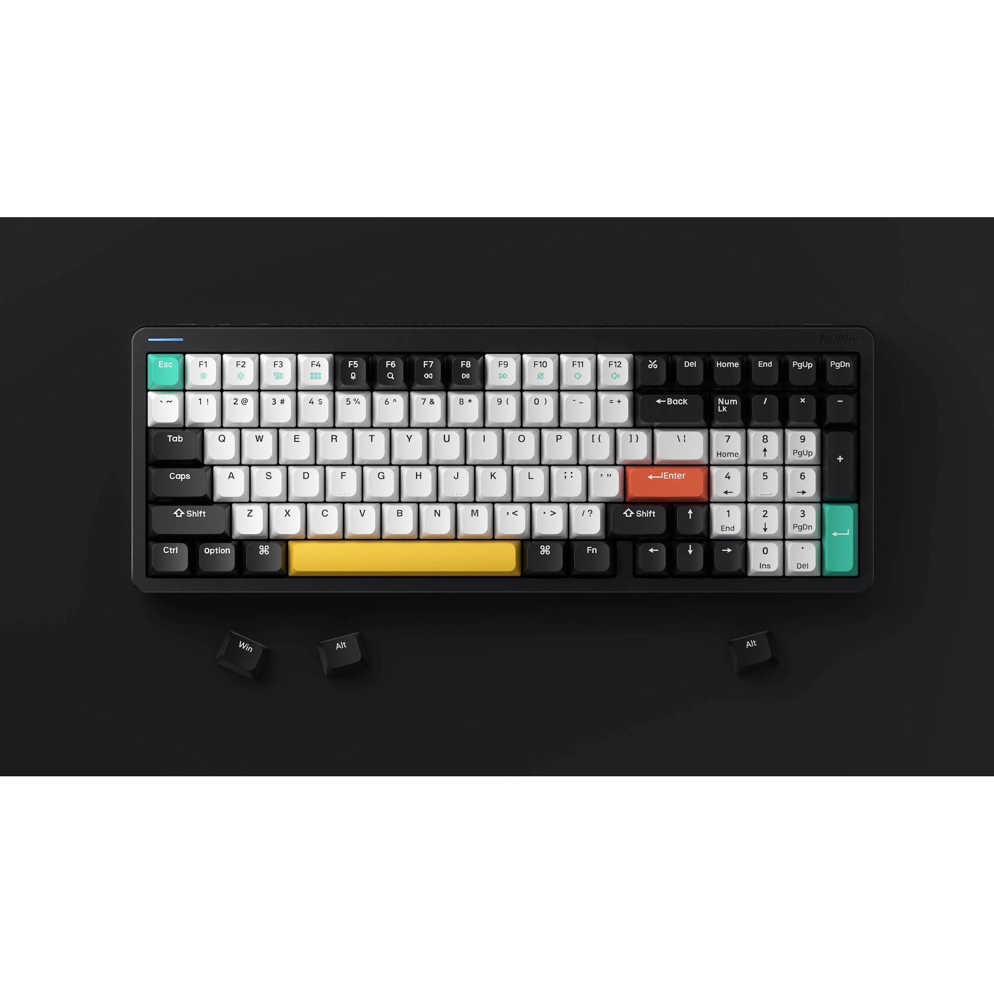 Безжична механична клавиатура Nuphy Halo96, Черен, Gateron G Pro Браун ...