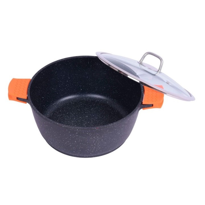 Cratita tip tuci Granit 3.0 litri, 22X10 cm, exterior si interior granit, cu capac