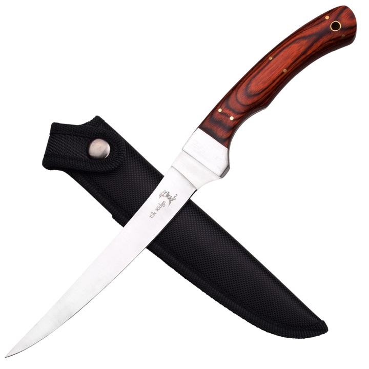 Cutit de Vanatoare cu Husa, Lama fixa, Inox, 31cm, ER-028