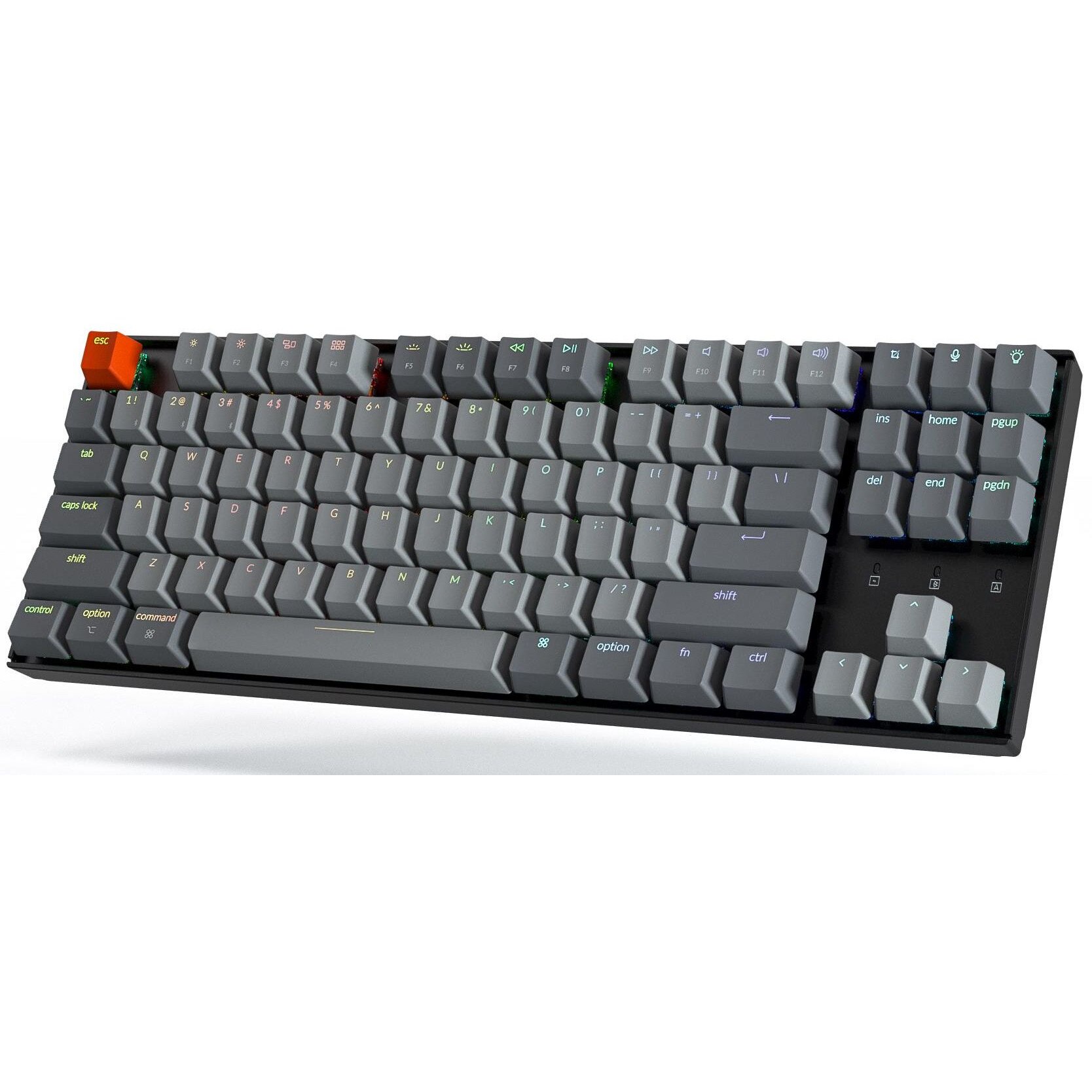 Безжична геймърска клавиатура Keychron K8 Brown, Черен, Bluetooth - eMAG.bg