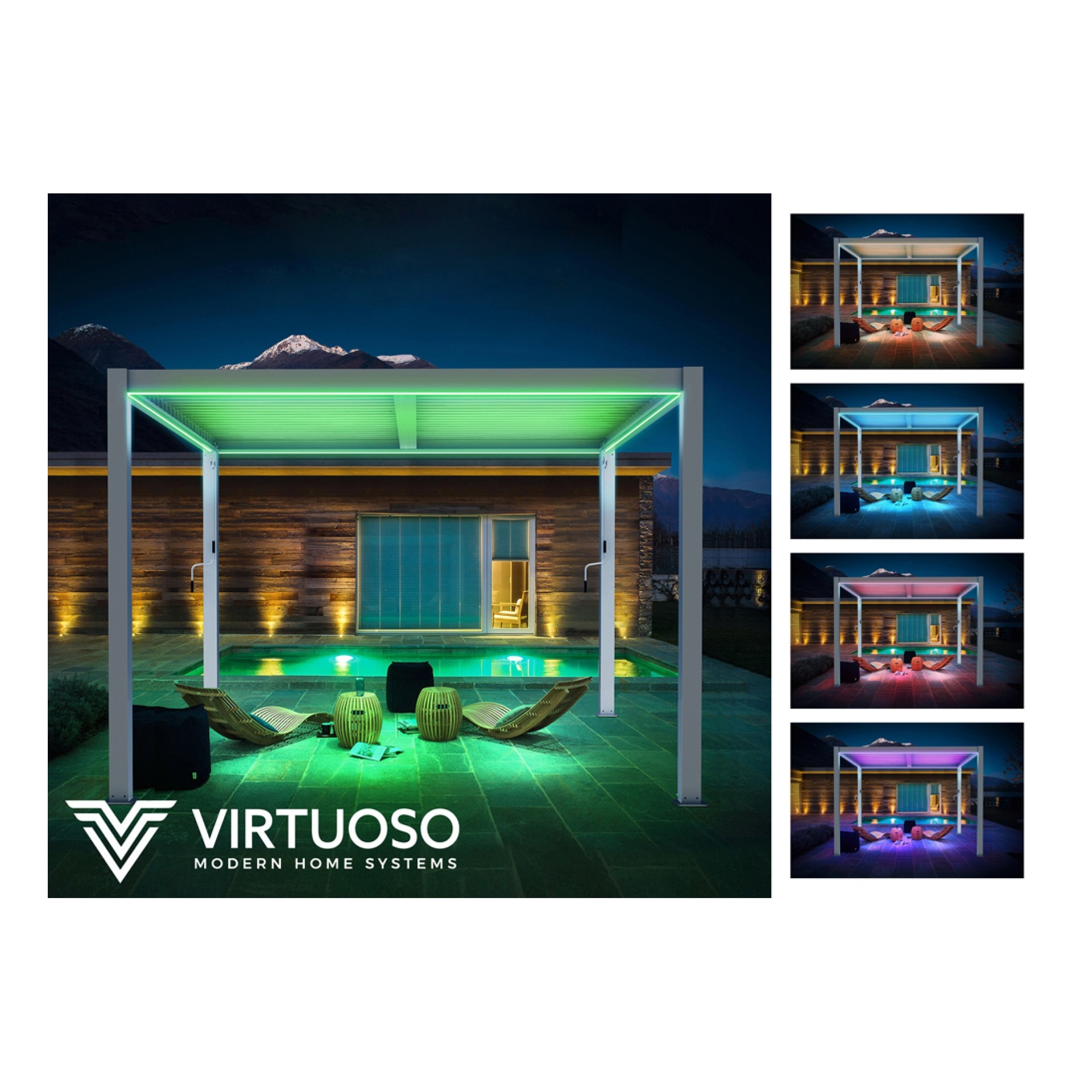 Pergola X Bioclimatica 3x4x2.3 metri, Virtuoso, prindere pe casa