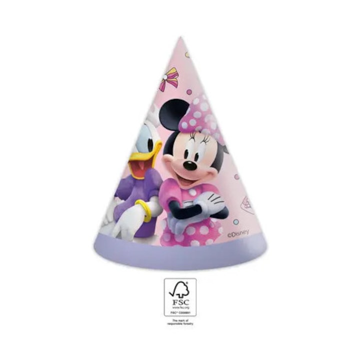 Set 6 Coifuri Minnie Mouse Pentru Petrecere, Multicolor