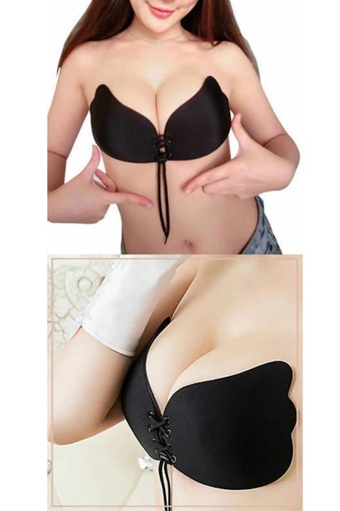 Сутиен Marsuga, Самозалепващ, Тип Пеперуда, Черен, Размер D