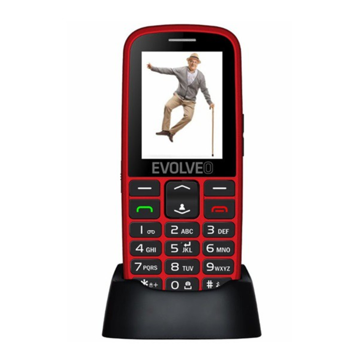 MOBILTELEFON készülék EVOLVEO EP-550 Easy Phone (Red) Nagy gomb és kijelző, vészhívó gomb! (11000615) (11000615)