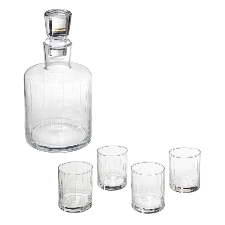 Set Carafa si 4 Pahare Whisky, S&G, 1L + 4 x 350 ml