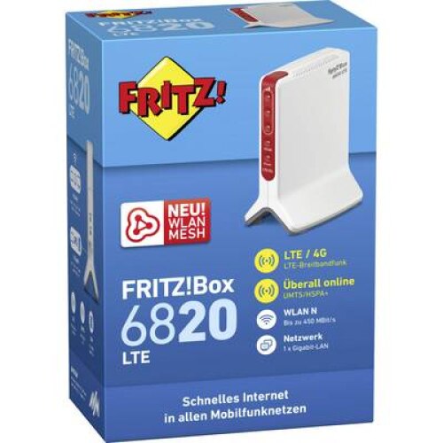 Международен WLAN рутер, AVM, FRITZ!Box 6820 LTE Edition с 2,4 GHz 450 ...