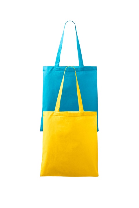 Set 2 sacose cumparaturi, 100% bumbac, Malfini Handy, unisex, 42x38, Galben/Turcoaz