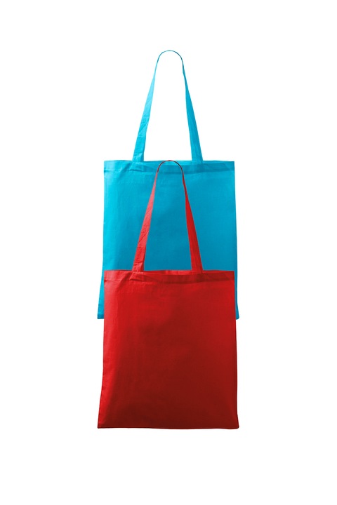 Set 2 sacose cumparaturi, 100% bumbac, Malfini Handy, unisex, 42x38, Rosu/Turcoaz