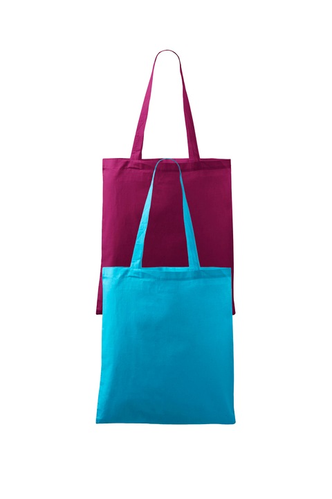 Set 2 sacose cumparaturi, 100% bumbac, Malfini Handy, unisex, 42x38, Turcoaz/Rosu violet