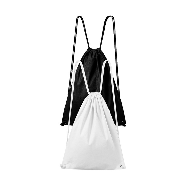 Set 2 rucsacuri, 100% bumbac, Malfini EasyGo, unisex, 47x37 cm, Alb, Negru